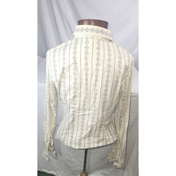 The North Face A5 Series Womens Medium Cream Paisley Pearl Snap Button Up Shirt - Picture 8 of 11